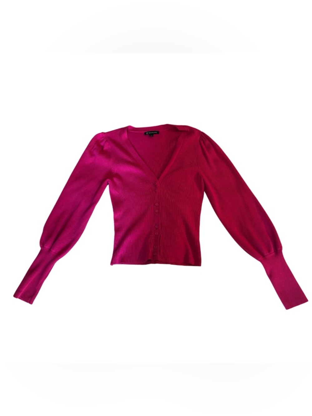 INC International Concepts Bright Pink V-Neck Button-Front Sweater